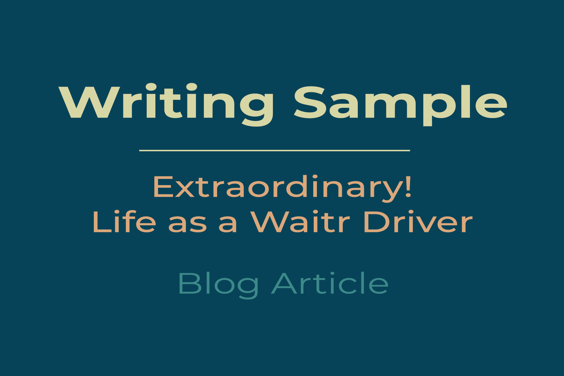 Extraordinary Life as a Waitr Driver